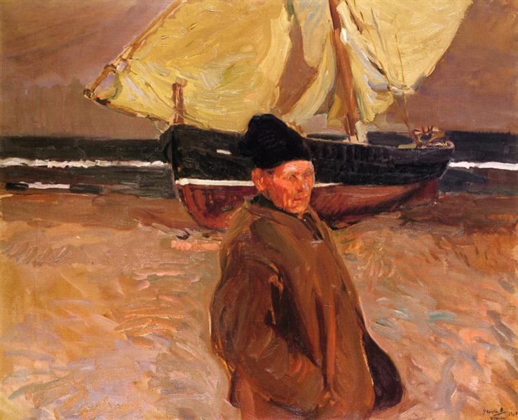 Old Valencian Fisherman, 1907 - 霍金‧索羅亞