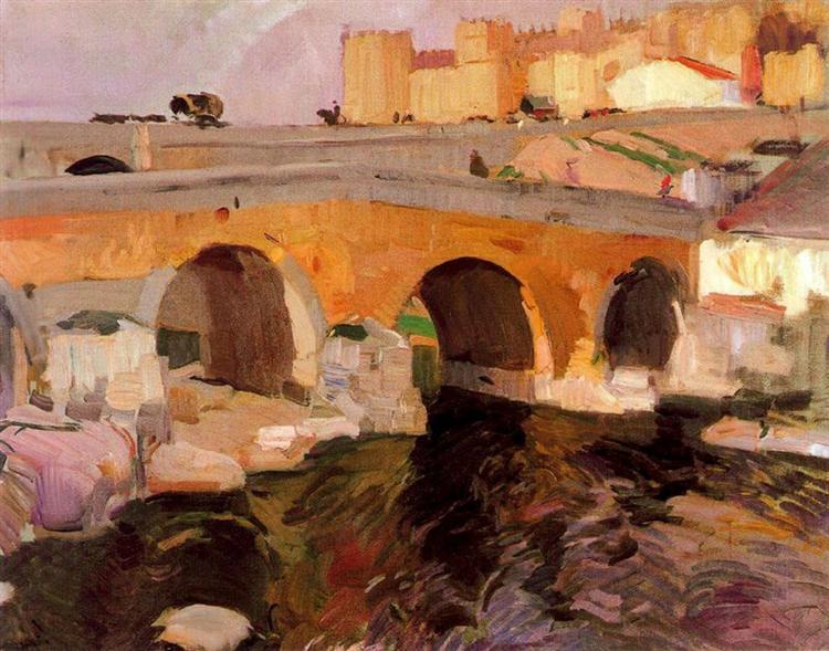 The Old Bridge of Avila, 1910 - 霍金‧索羅亞