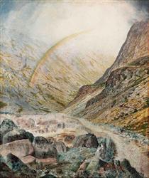 A Mountain Road, Flood Time - John Atkinson Grimshaw