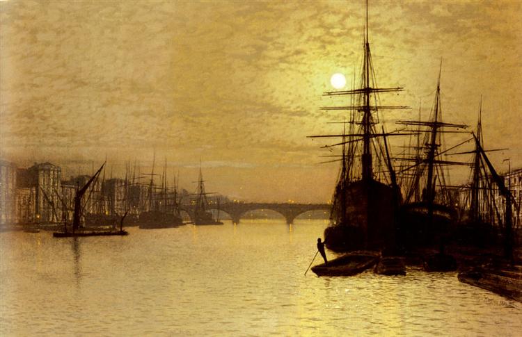The Thames Below London Bridge - Джон Эткинсон Гримшоу
