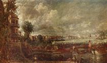 The Opening of Waterloo Bridge seen from Whitehall Stairs - John Constable