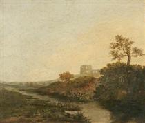 A Castle in Ruins, Morning - John Crome