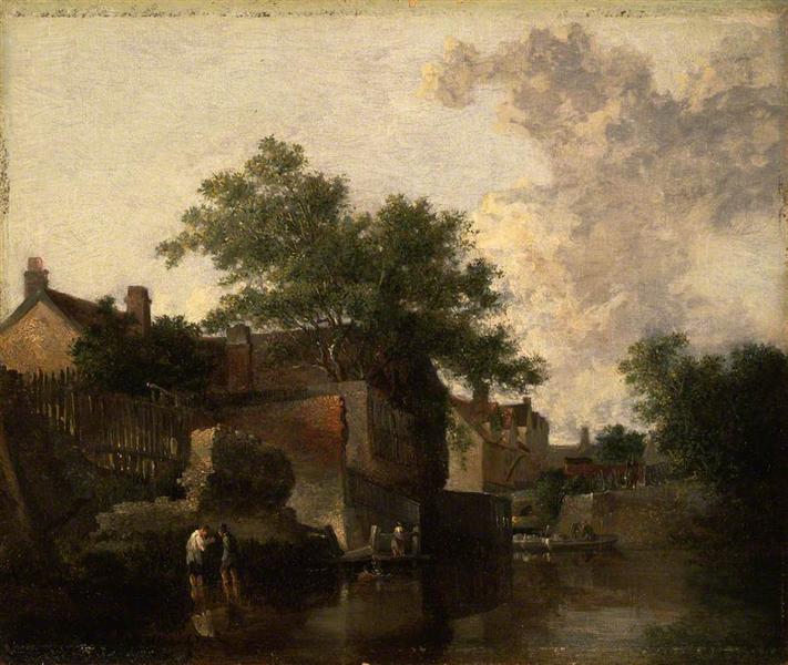New Mills, Norfolk: Men Wading, 1812 - Джон Кром