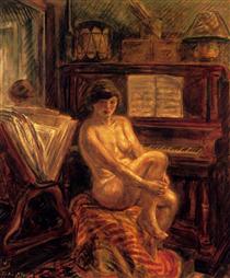 Nude At Piano - John French Sloan