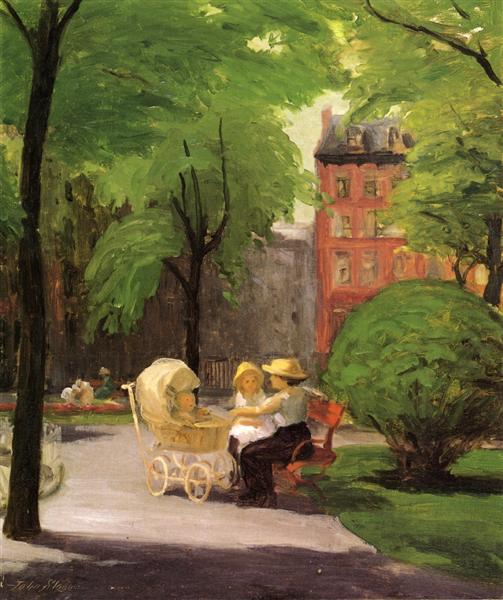 Spring, Grammercy Park, 1912 - Джон Френч Слоан