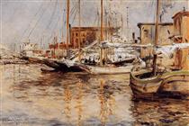 Oyster Boats, North River - John Henry Twachtman