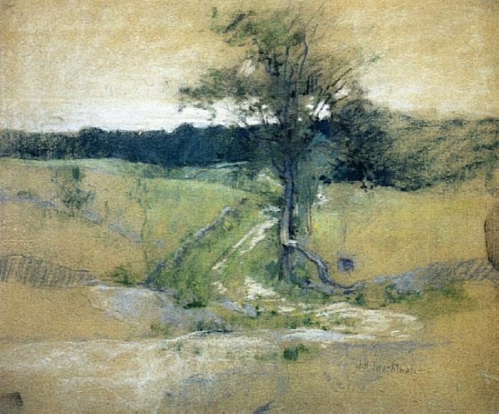 Tree by a Road, 1889 - Джон Генрі Твахтман (Tуоктмен)