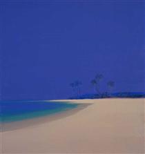 Beach with Palm - John Miller