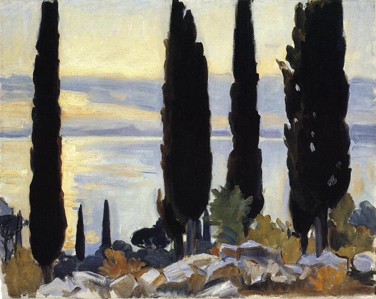 Cypress Trees at San Vigilio, 1913 - Джон Сінгер Сарджент