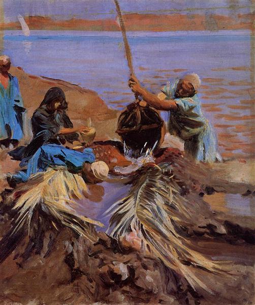 Egyptians Raising Water from the Nile, 1890 - 1891 - 薩金特