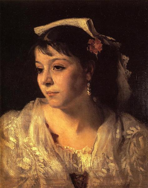 Head of an Italian Woman, c.1878 - Джон Сингер Сарджент
