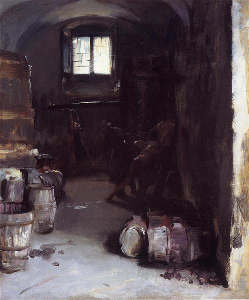 Pressing the Grapes Florentine Wine Cellar, c.1882 - John Singer Sargent