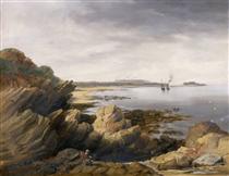 St. Mary's Island from Whitley Rocks - John Wilson Carmichael