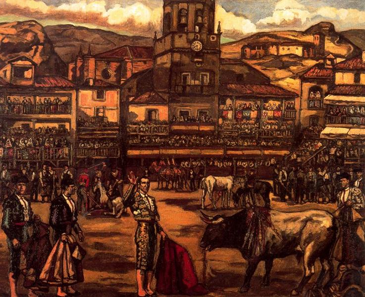 Bull Fighting in Ronda - Хосе Гутьеррес Солана