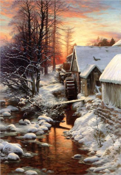 Silence of the Snow, Bucket Mill on the Feugh, Finzean - Joseph Farquharson