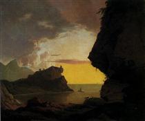 Sunset on the Coast near Naples - Джозеф Райт