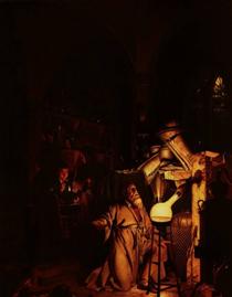 The Alchemist Discovering Phosphorus or The Alchemist in Search of the Philosophers Stone - Joseph Wright of Derby