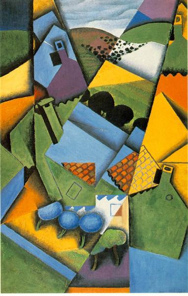 Landscape with House at Ceret, 1913 - Хуан Грис