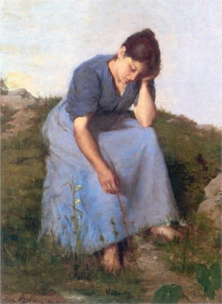 Young Woman in a Field - Jules Breton