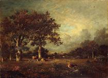 Landscape with Cows - Jules Dupre
