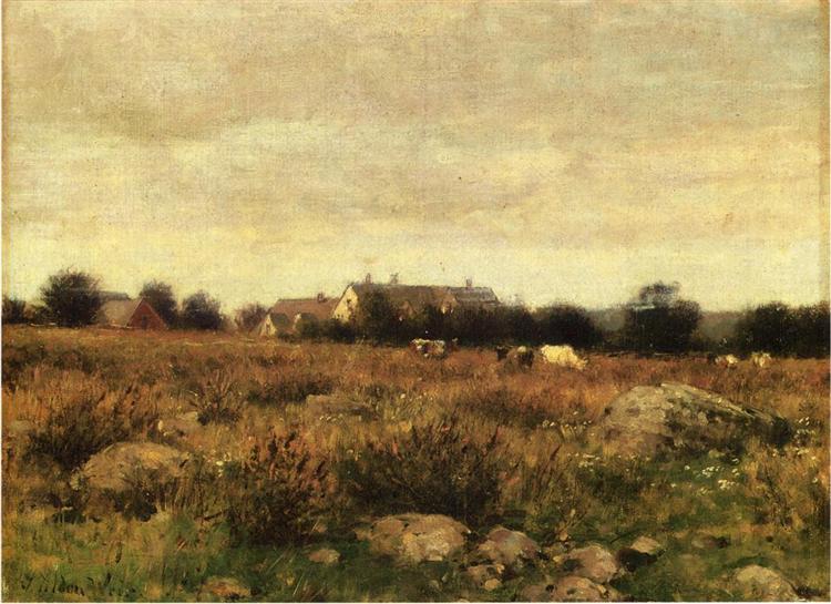 Houses in Pasture, c.1890 - Джулиан Олден Вейр