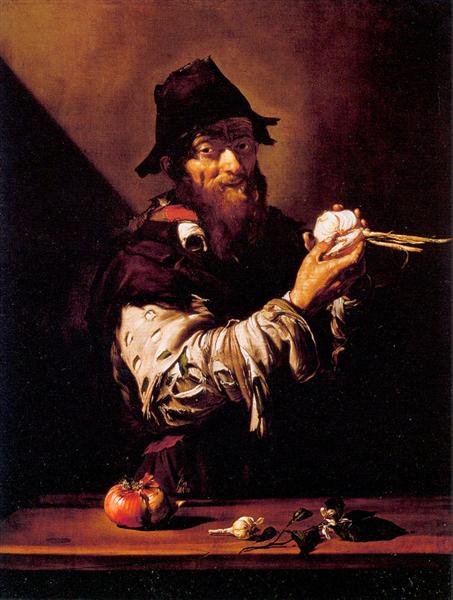 Portrait of an Old Man with an Onion, 1615 - Jusepe de Ribera