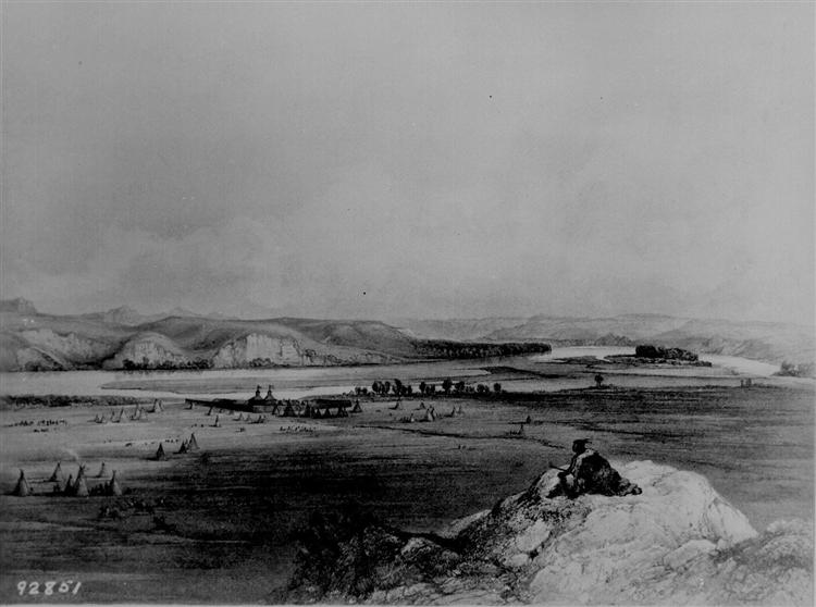 Fort Pierre and the Adjacent Prairie, 1839 - Карл Бодмер