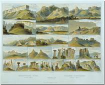 Remarkable Hills on the Upper Missouri, plate 34 from Volume 2 of 'Travels in the Interior of North America' - Карл Бодмер