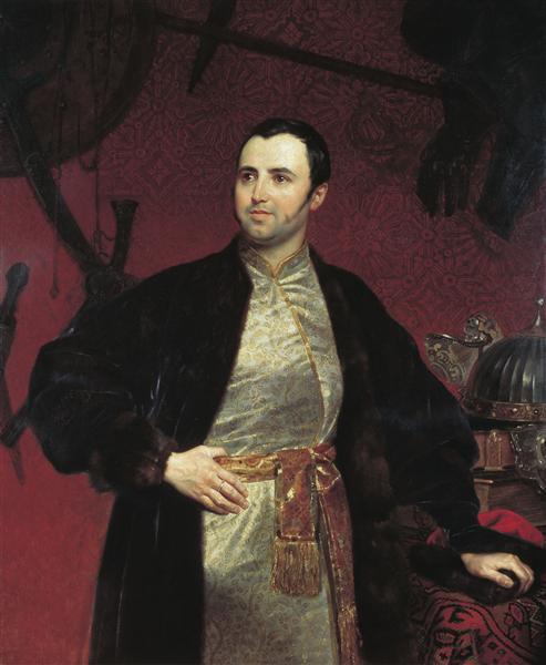 Портрет князя М.А.Оболенского, 1840 - 1846 - Карл Брюллов