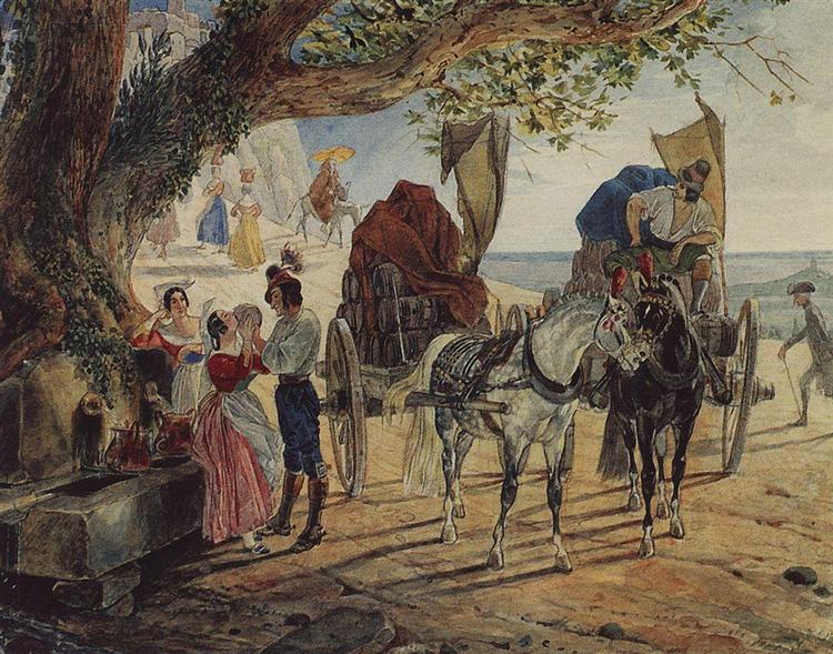 Stroll at Albano, 1830 - 1833 - Karl Brioullov