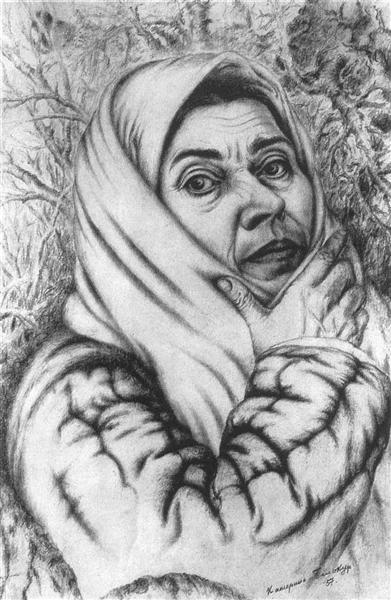 Self-portrait, 1957 - Kateryna Bilokur