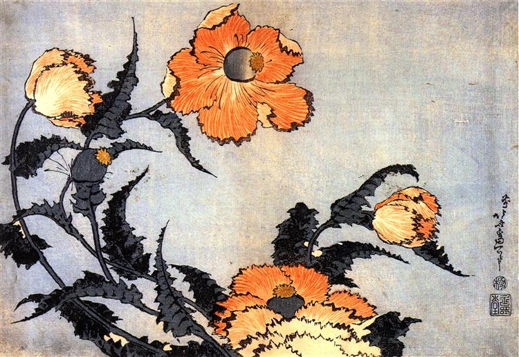 Poppies - Katsushika Hokusai