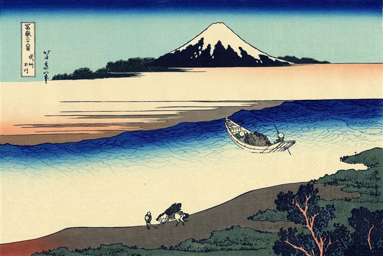 Tama river in the Musashi province - Hokusai