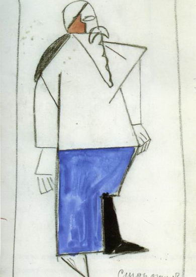 Costume for Victory over the Sun: An Old Watchmaker, 1913 - Kazimir Malevich