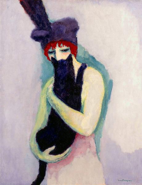 Woman with Cat, 1908 - 基斯·梵·鄧肯