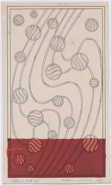 Daghestan rug design bubbles for Backhausen, 1899 - Koloman Moser