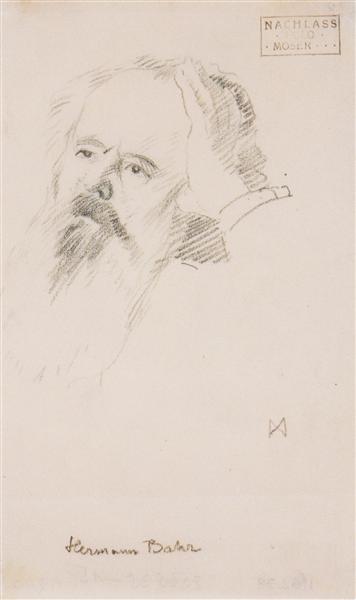 Hermann Bahr, c.1904 - Коломан Мозер