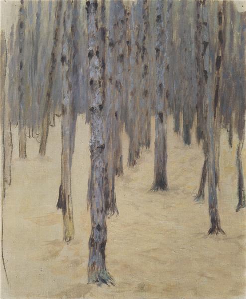 Pine forest in winter, c.1907 - Коломан Мозер