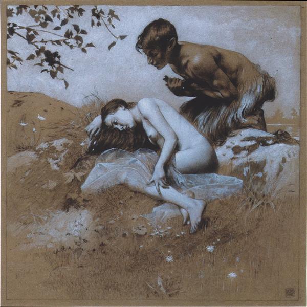 Reproduction template for the leaf for Gerlach's love allegories. New Series, Plate 35, c.1895 - Коломан Мозер