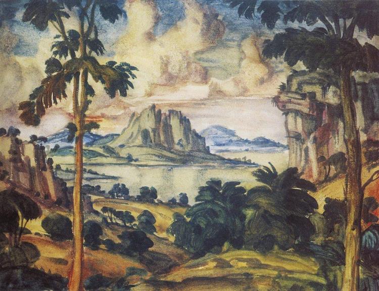Romantic landscape, 1914 - Konstantin Fjodorowitsch Bogajewski