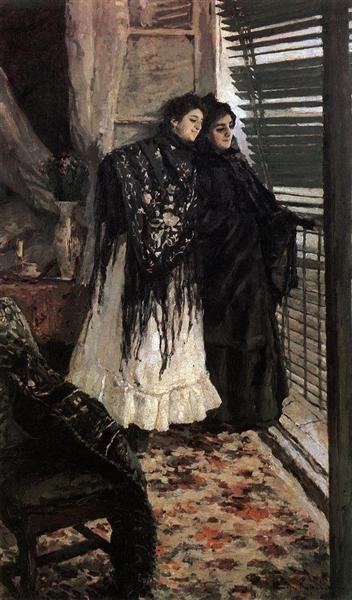 At the Balcony. Spanish Women Leonora and Ampara, 1889 - Konstantín Korovin