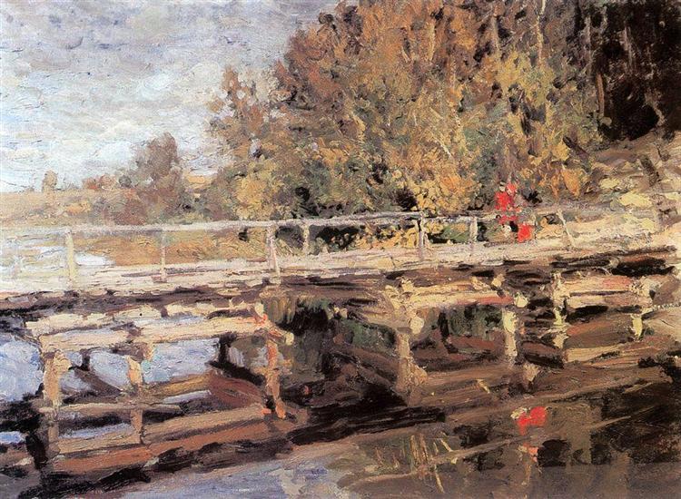 Autumn.On Bridge, c.1910 - Konstantin Alexejewitsch Korowin