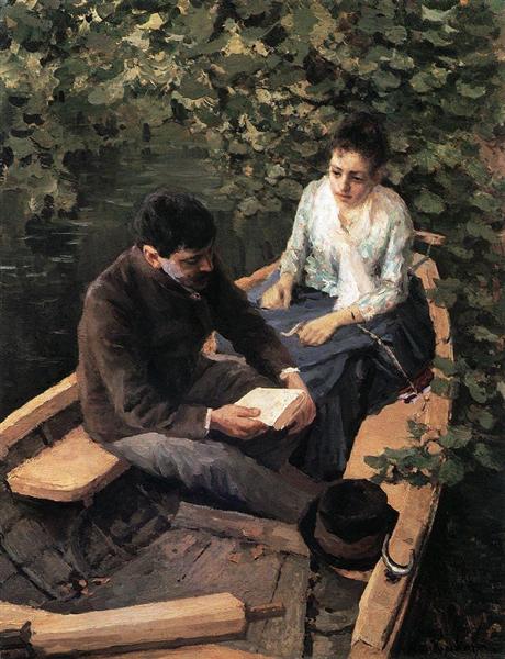 In the Boat, 1888 - Konstantín Korovin
