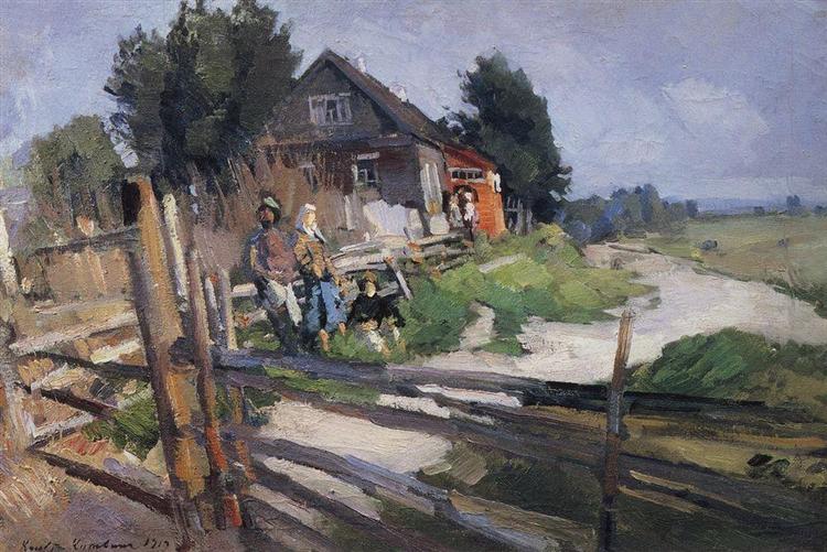 Landscape with fence, 1919 - Konstantin Alexejewitsch Korowin