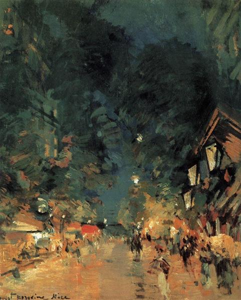 Nice.Street at night, 1909 - Konstantin Korovin
