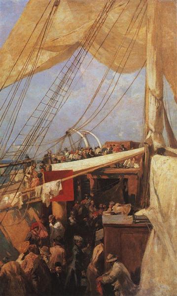 На палубе парохода, c.1880 - Константин Коровин
