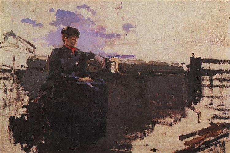 On the road, 1885 - Konstantin Korovin