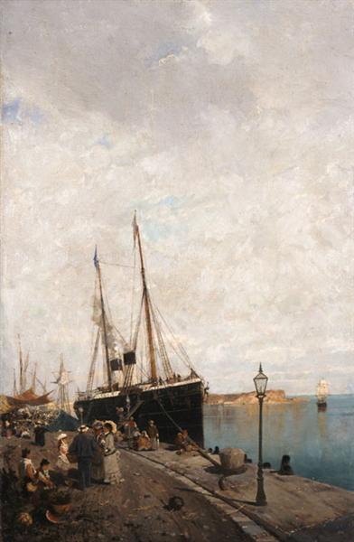 At the Jetty, c.1875 - Константінос Воланакіс