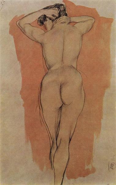 Artist's Model from the back, 1906 - Kusma Sergejewitsch Petrow-Wodkin
