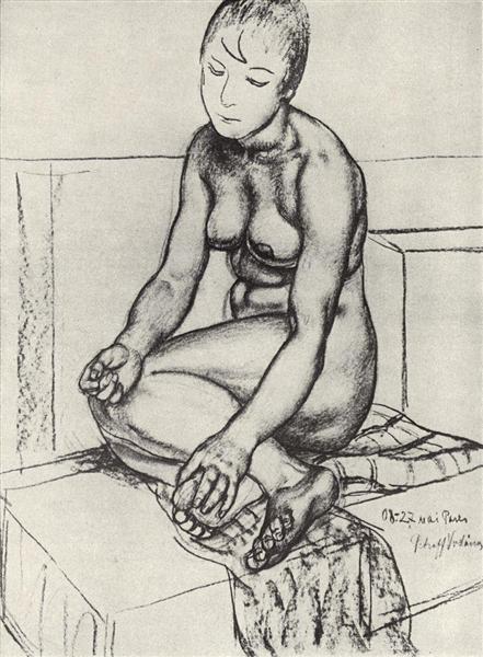 Сидящая натурщица, 1908 - Кузьма Петров-Водкин